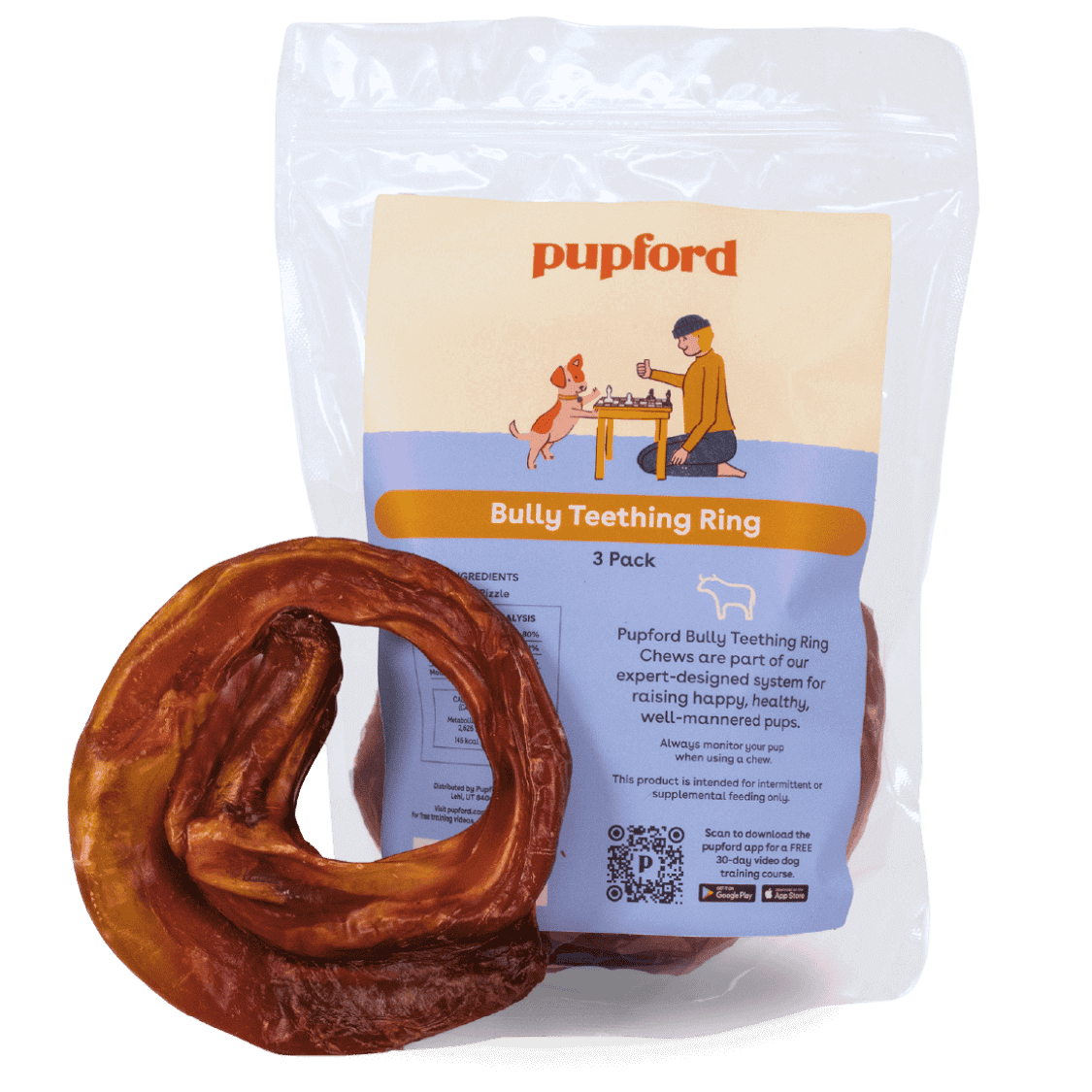 3 pack of bully ring chews | Pupford
