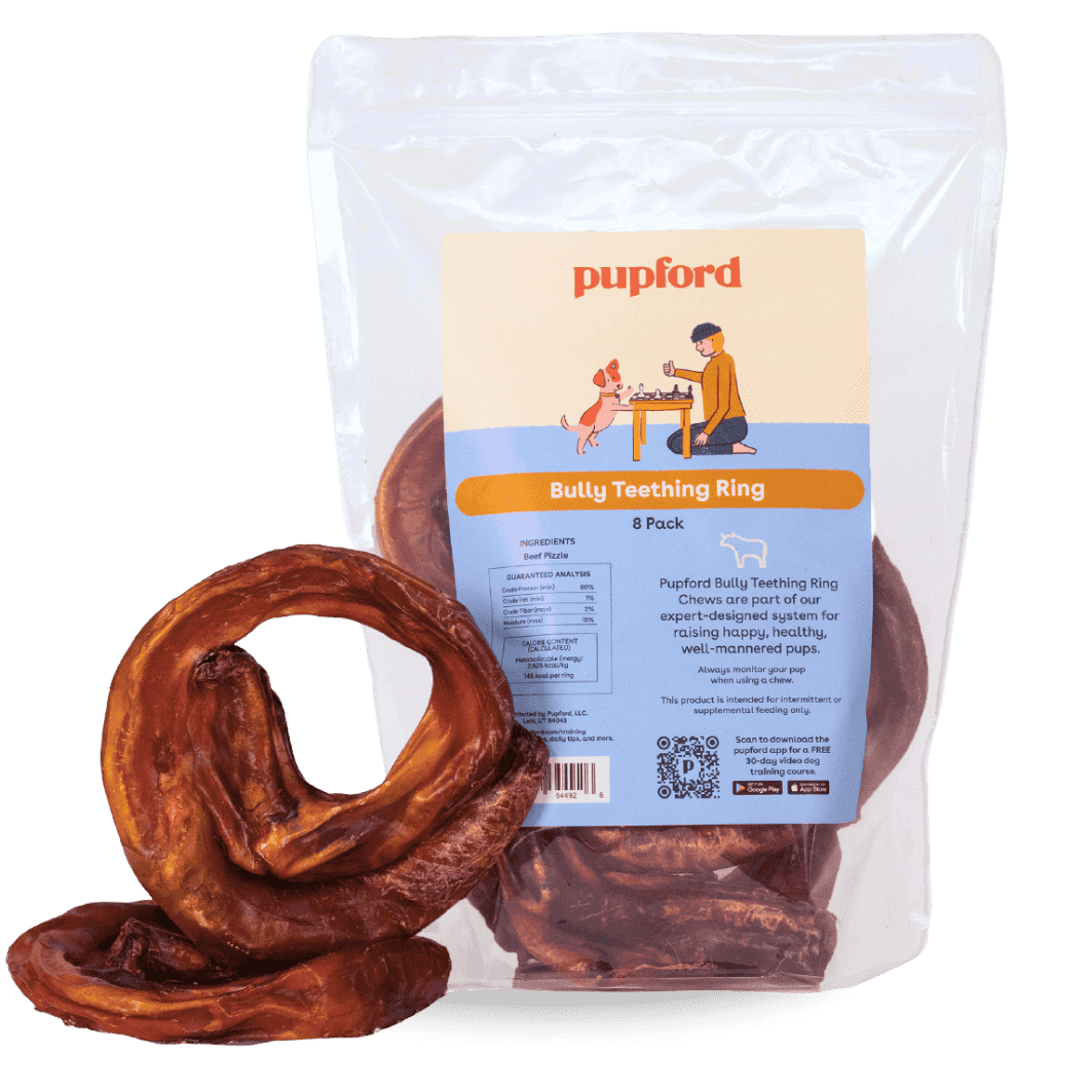 8 pack of bully rings chews for dogs | Pupford