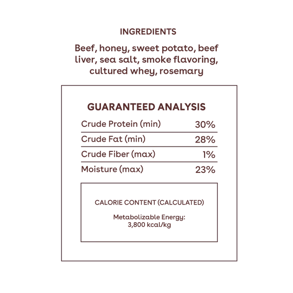 Soft & Chewy Beef Training Treats Nutritional Facts Image