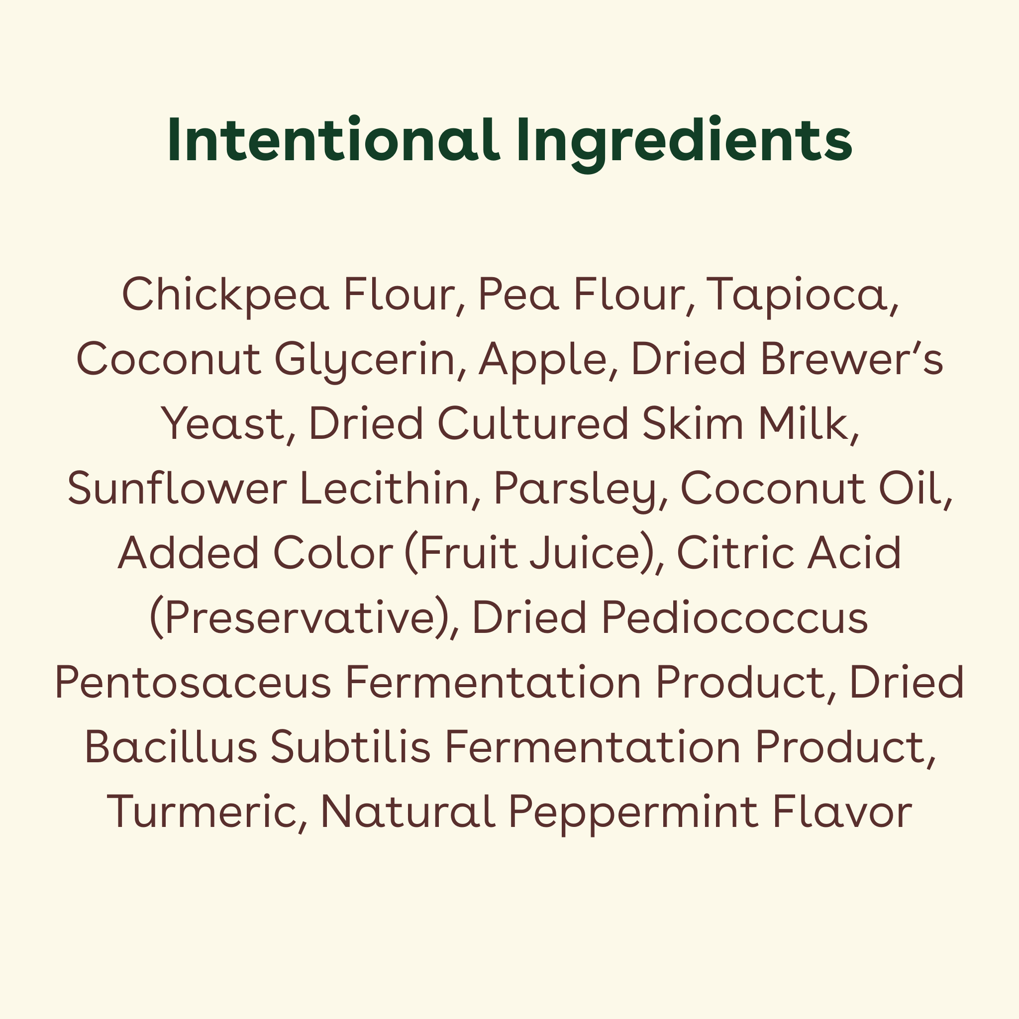Dental Chews Nutritional Facts Image