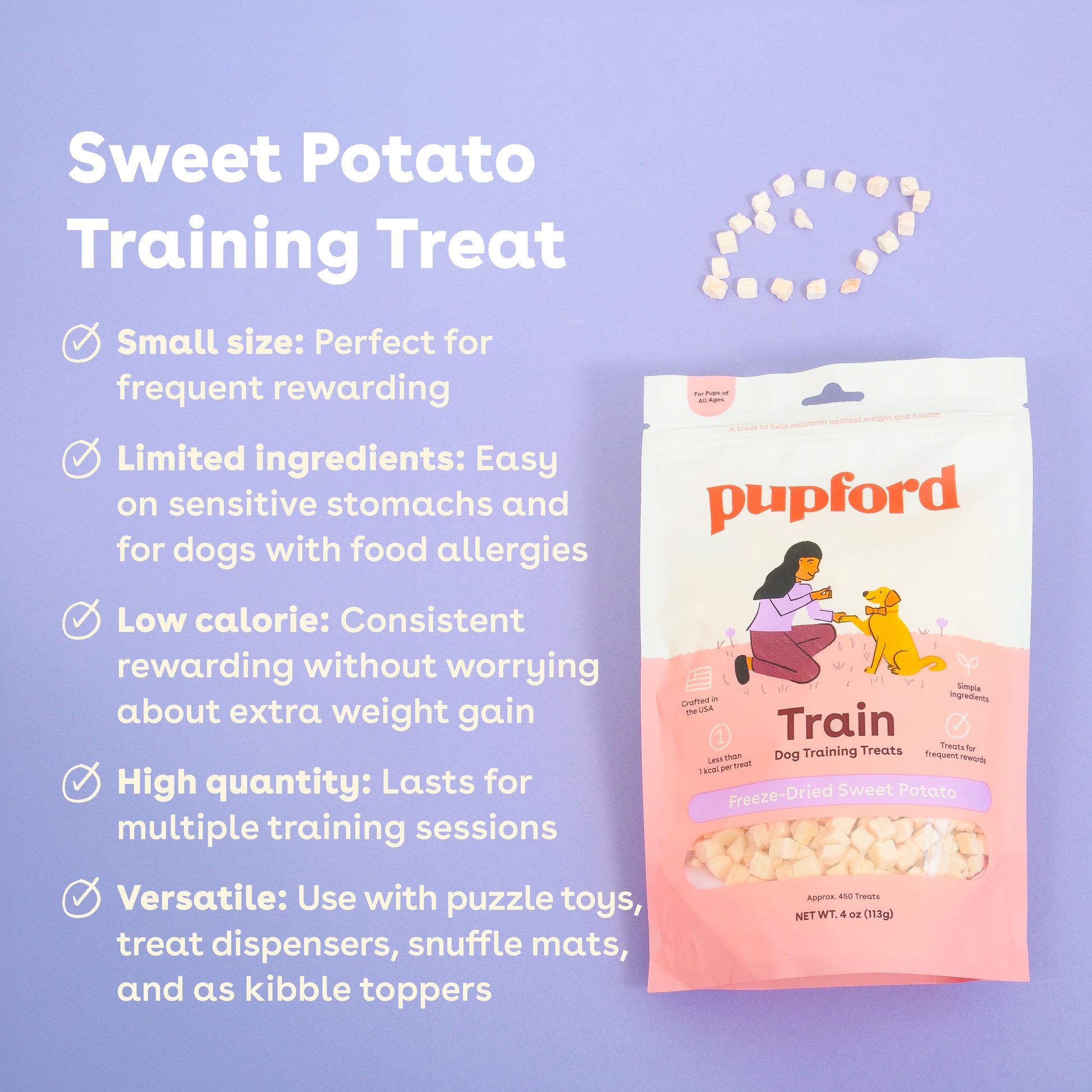 Freeze Dried Sweet Potato Training Treats