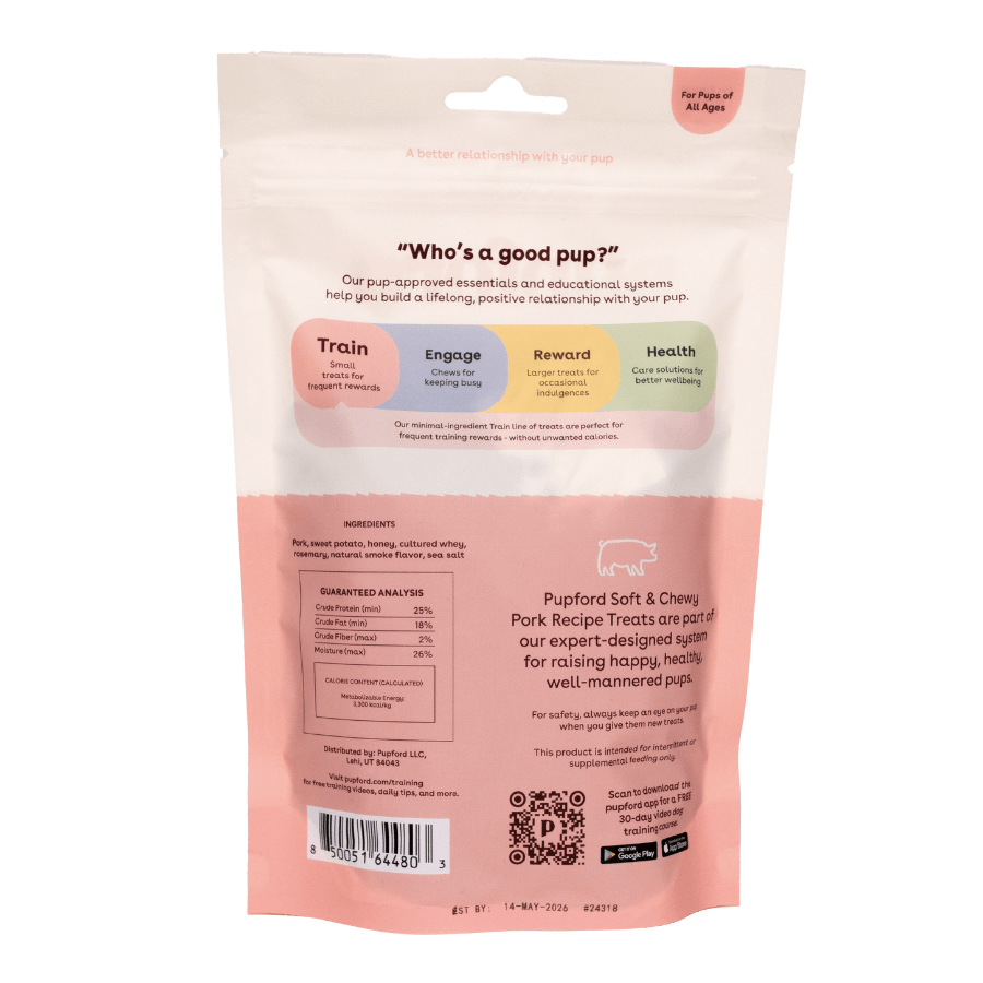 Soft & Chewy Pork Training Treats Nutritional Facts Image