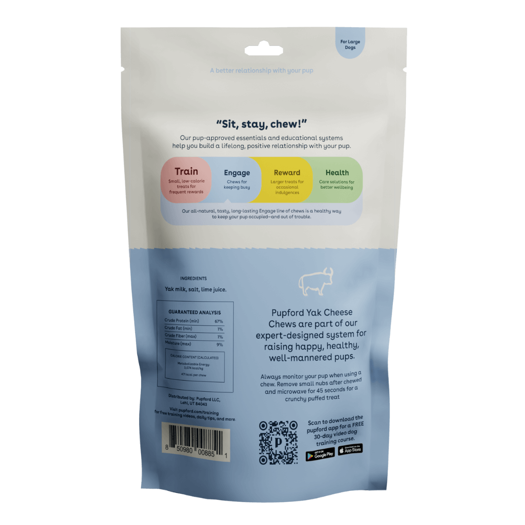 yak cheese back of bag