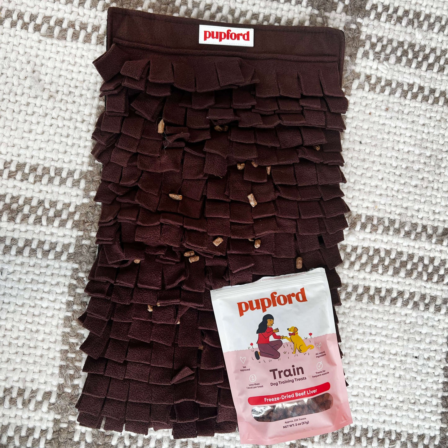 brown snufflemat for dogs with treats