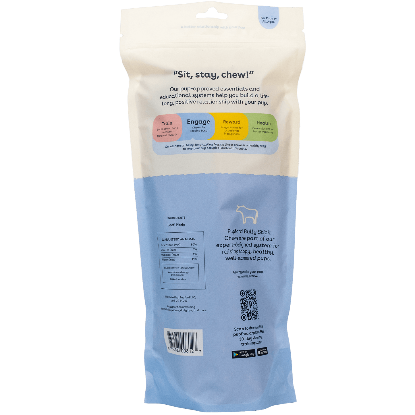 4 pack 12 inch bully sticks back of bag