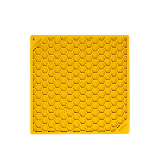 honeycomb Yellow Lick Mat | Pupford