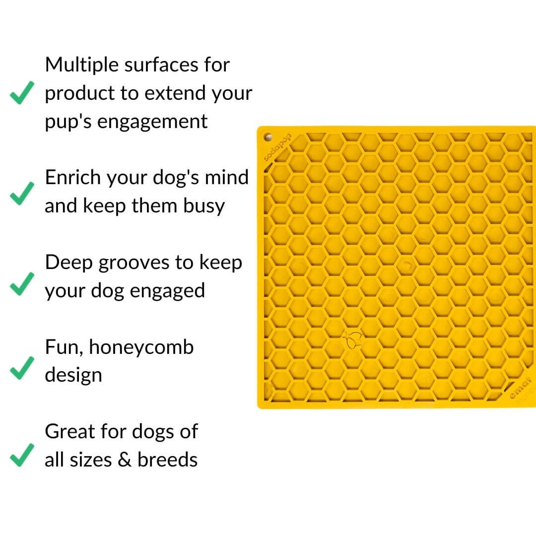 honeycomb Yellow Lick Mat benefits | Pupford