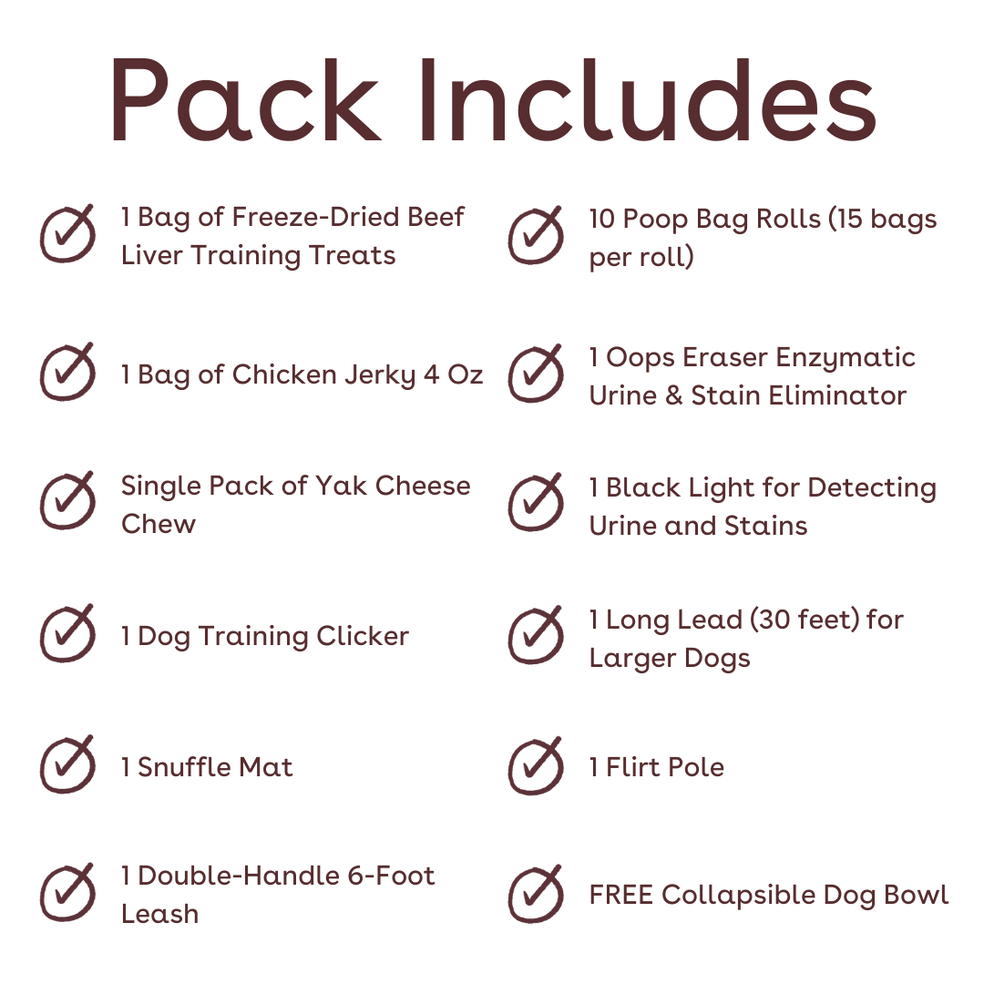 medium dog new pup pack inclusions