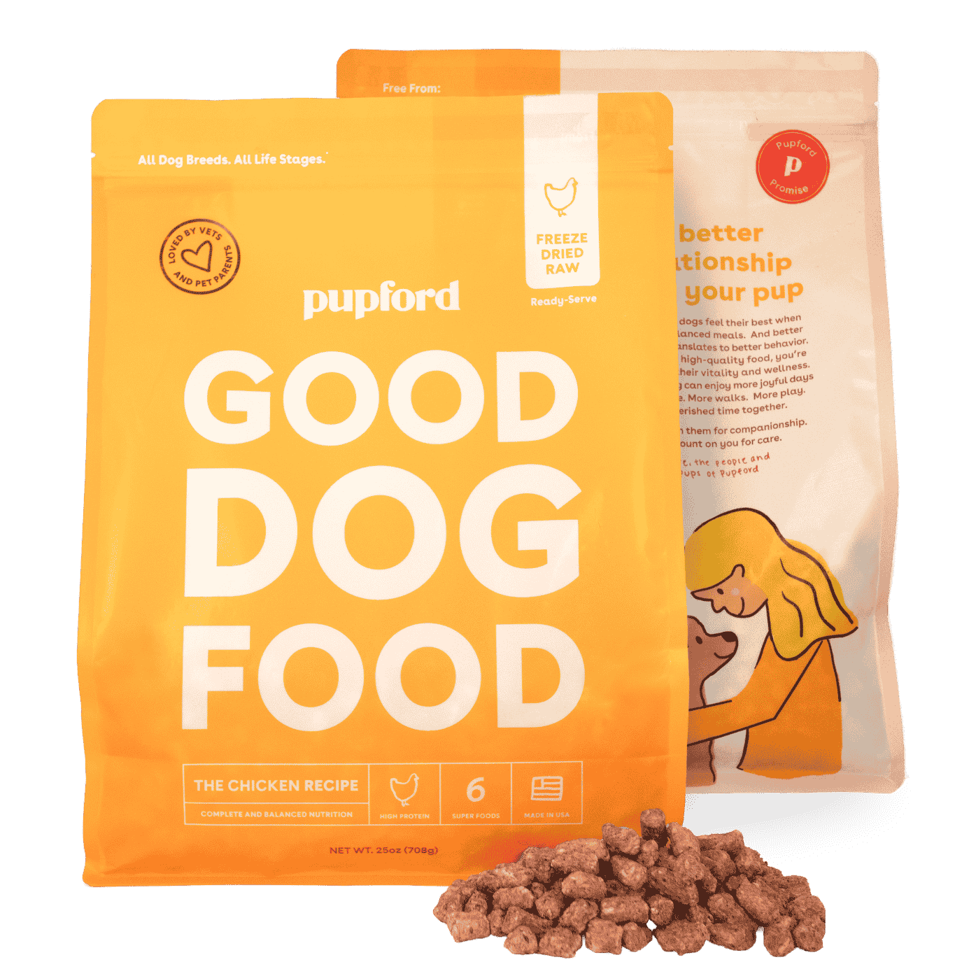 freeze dried raw dog food chicken protein flavor | Pupford