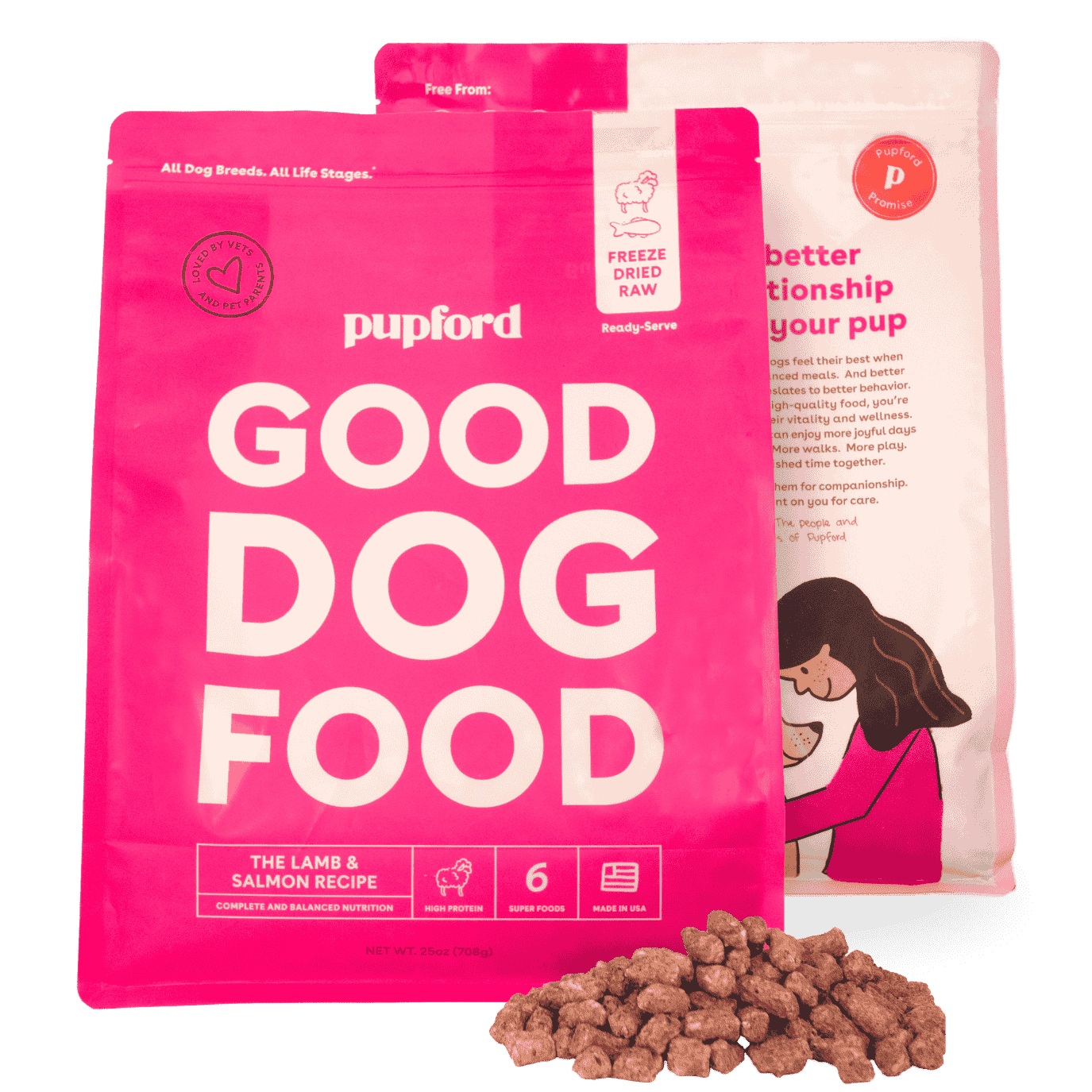 Premium Freeze-Dried Raw Dog Food Salmon Lamb Recipe Pupford