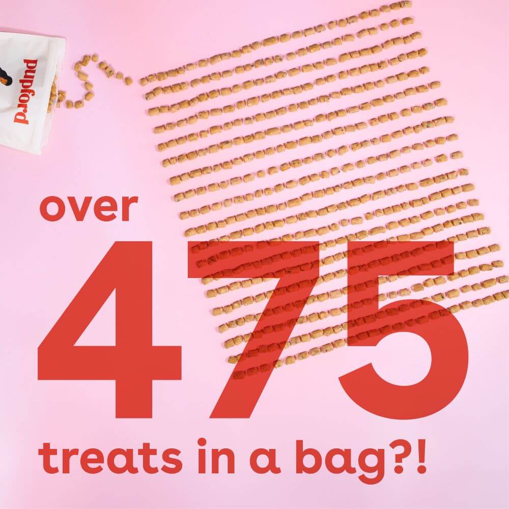 over 475 treats per bag in each bag of 4oz training treats | Pupford