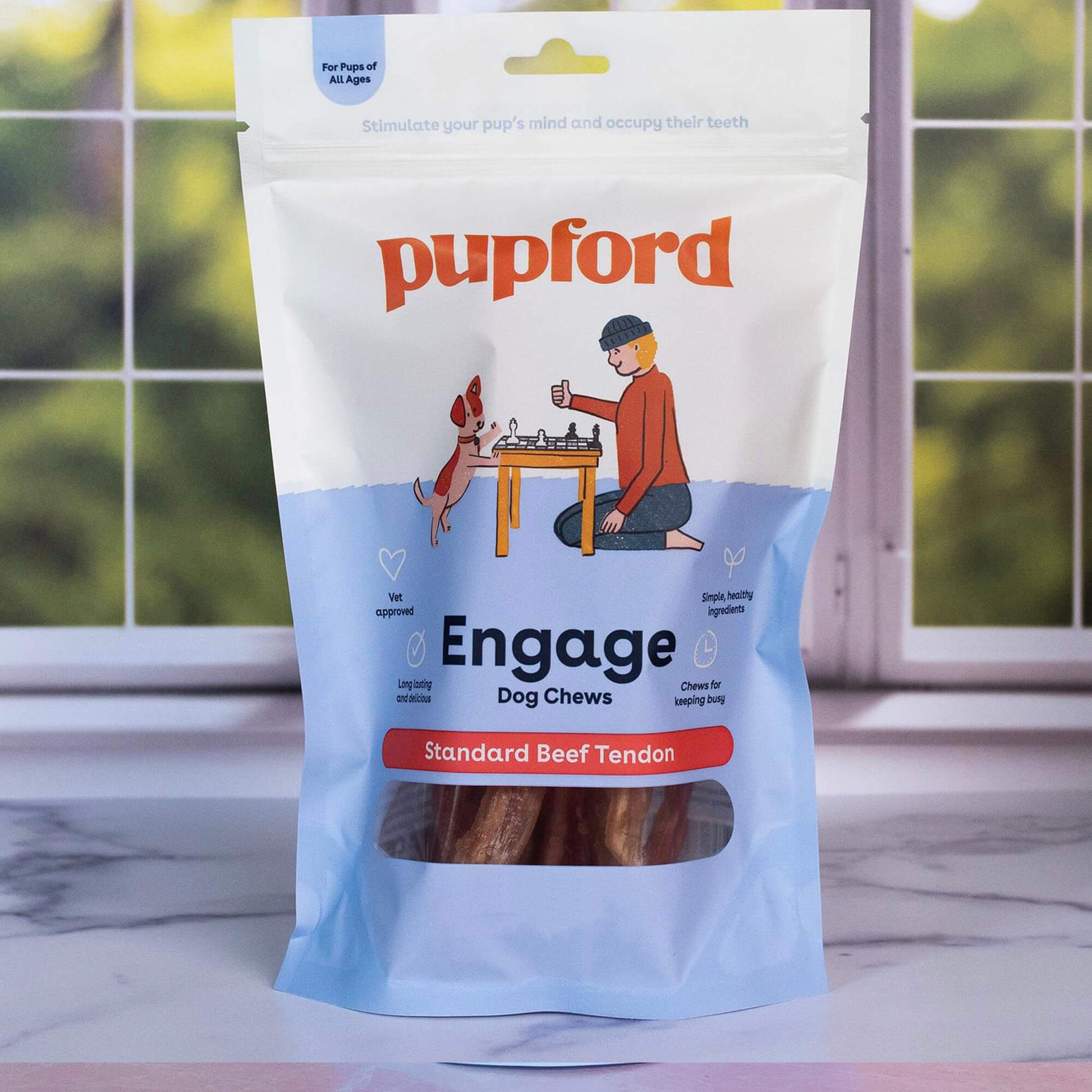 a bag of standard beef tendons for dogs and puppies | Pupford