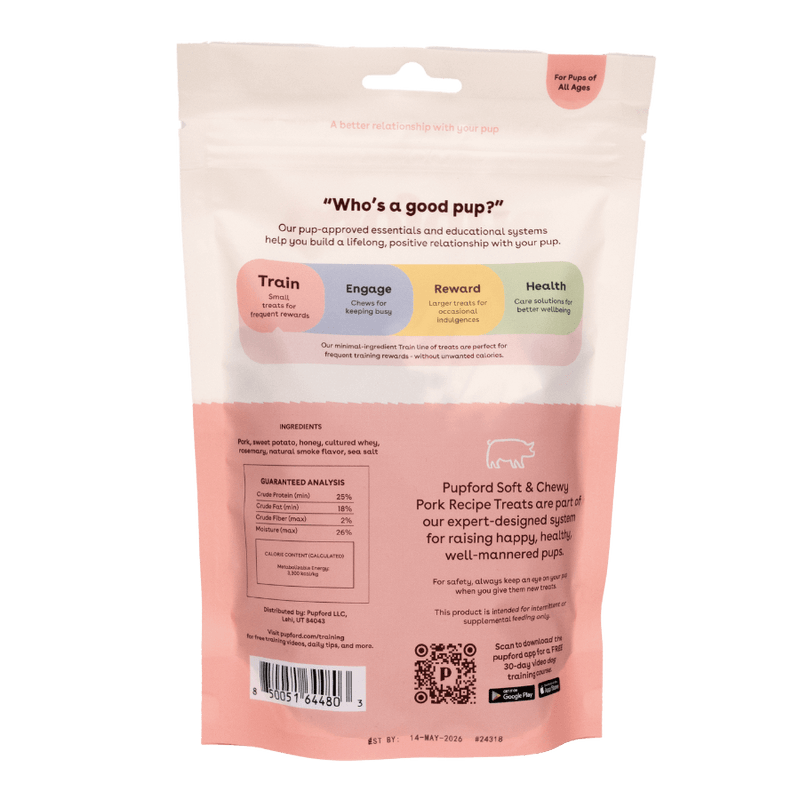 Soft & Chewy Pork Training Treats Nutritional facts image