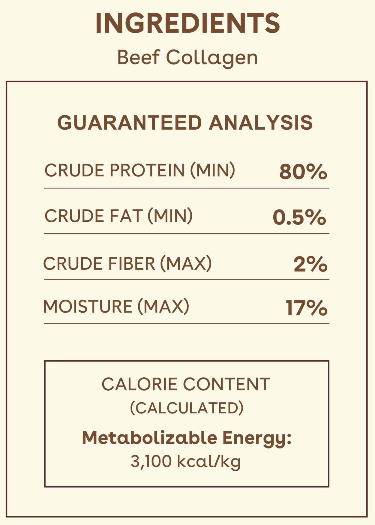 Collagen Stick Nutritional Facts Image