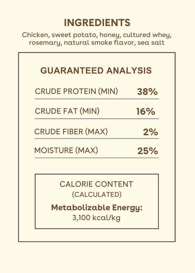 Soft & Chewy Chicken Training Treats Nutritional facts image