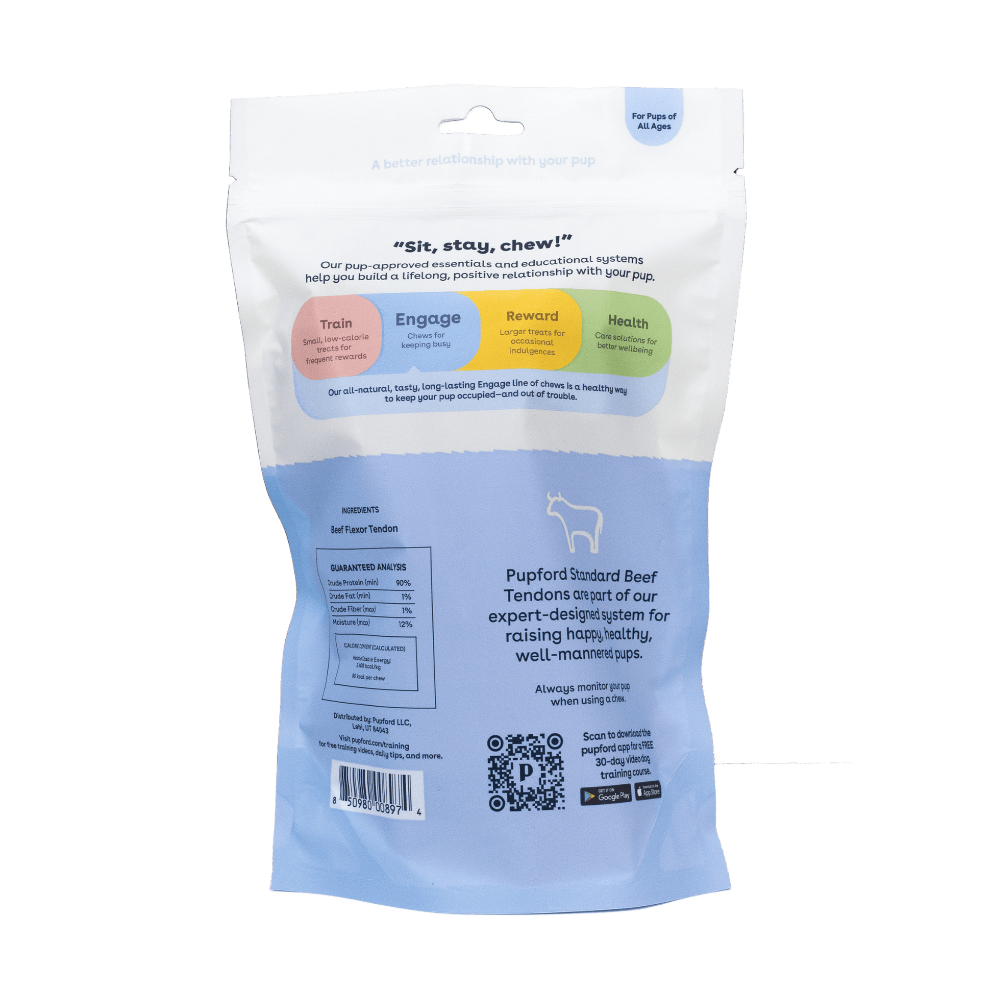 Standard Beef Tendons Back of Bag