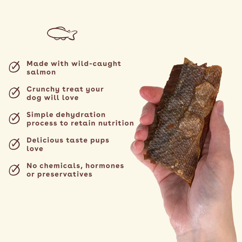 Crunchy Salmon Jerky Treats Nutritional facts image
