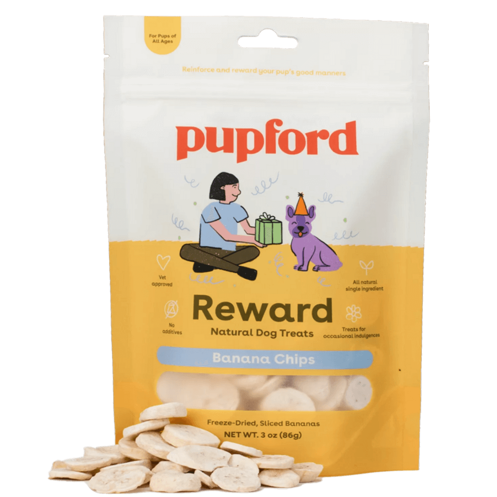 freeze dried banana chips for dogs 3 oz bag | Pupford