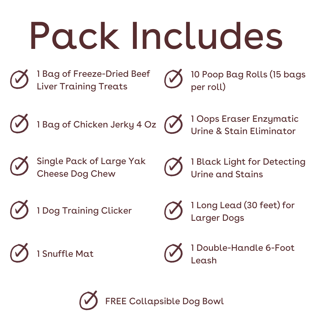 large dog new pup pack inclusions