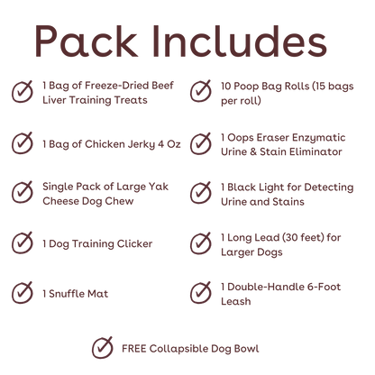 large dog new pup pack inclusions