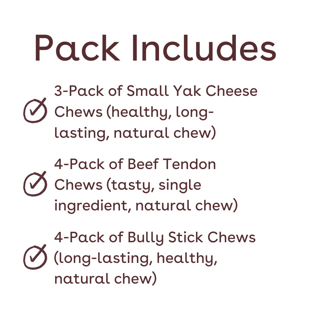 puppy and small dog chew favorites pack inclusions