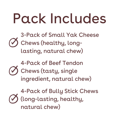 puppy and small dog chew favorites pack inclusions