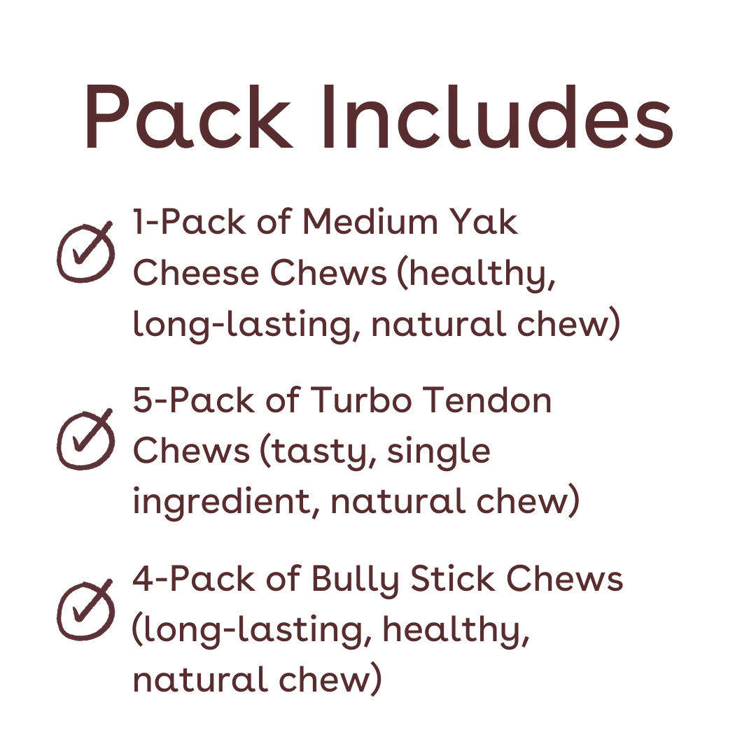 medium dog chew favorites pack inclusions
