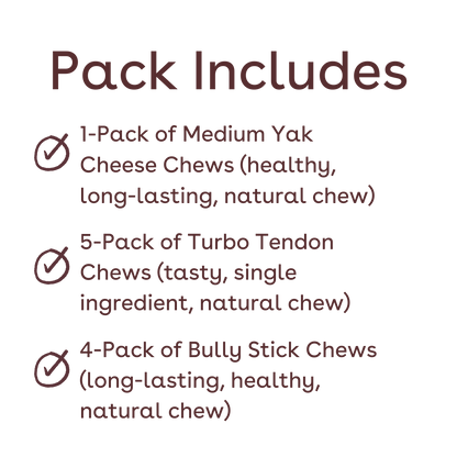 medium dog chew favorites pack inclusions