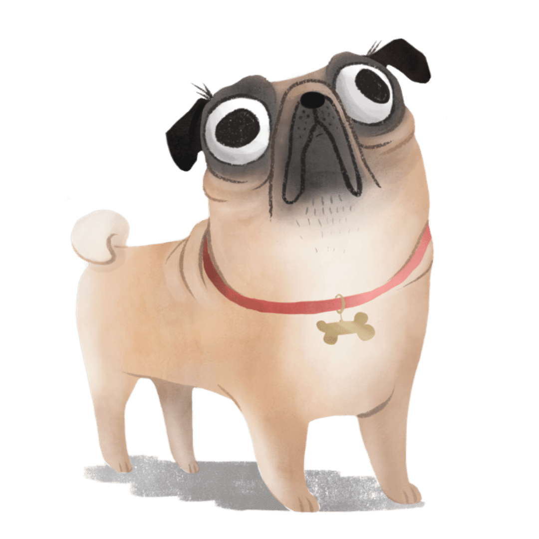 pug sticker 1080x1080 | Pupford 