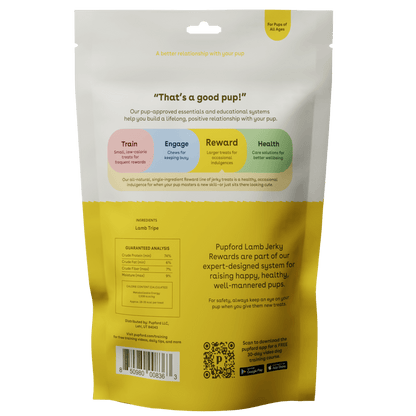 REWARD Lamb Jerky Bag Ingredients | Pupford