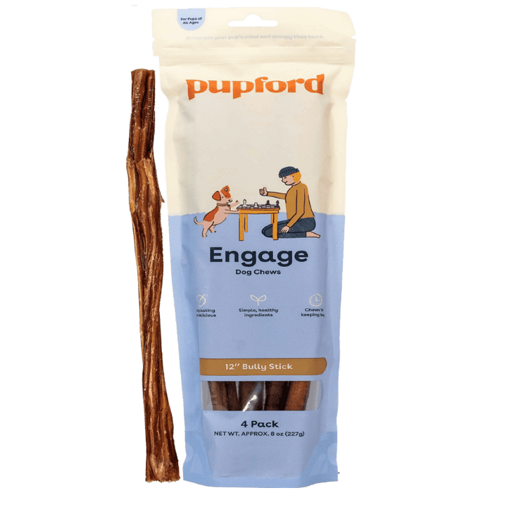 Bully Stick 12 Inch Dog Chew 4 Pack