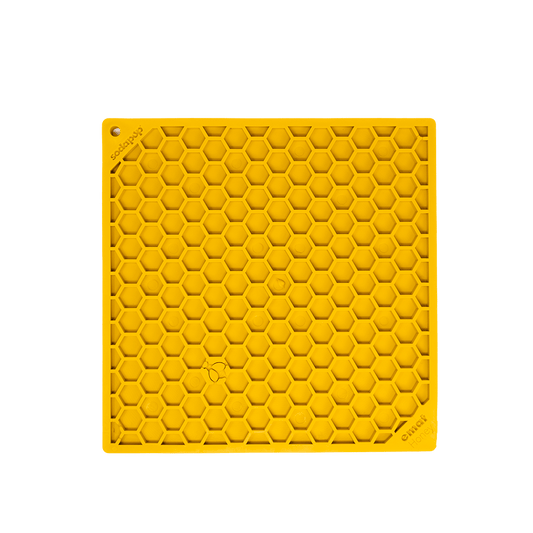 honeycomb Yellow Lick Mat | Pupford 