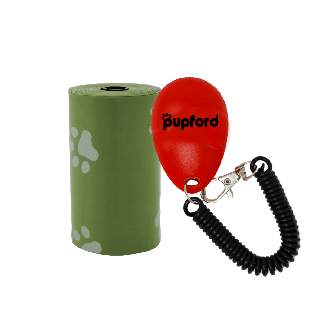 clicker and poop bag | Pupford 