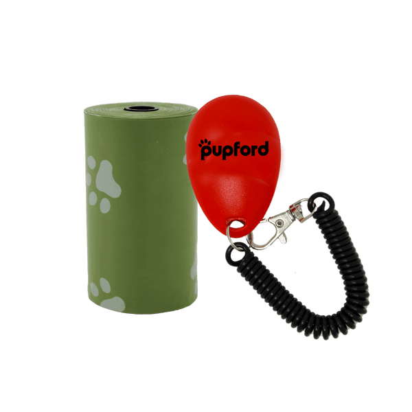 clicker and poop bag | Pupford 