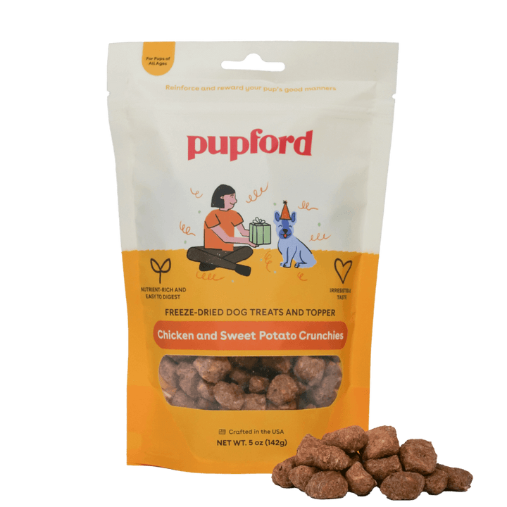 chicken and sweet potato crunchies dog treats 5oz bag | Pupford