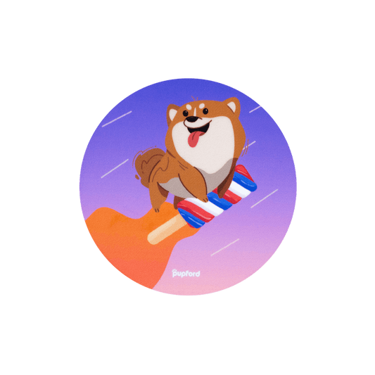 blasting into summer sticker | Pupford 