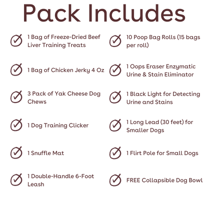 puppy and small dog new pups pack inclusions