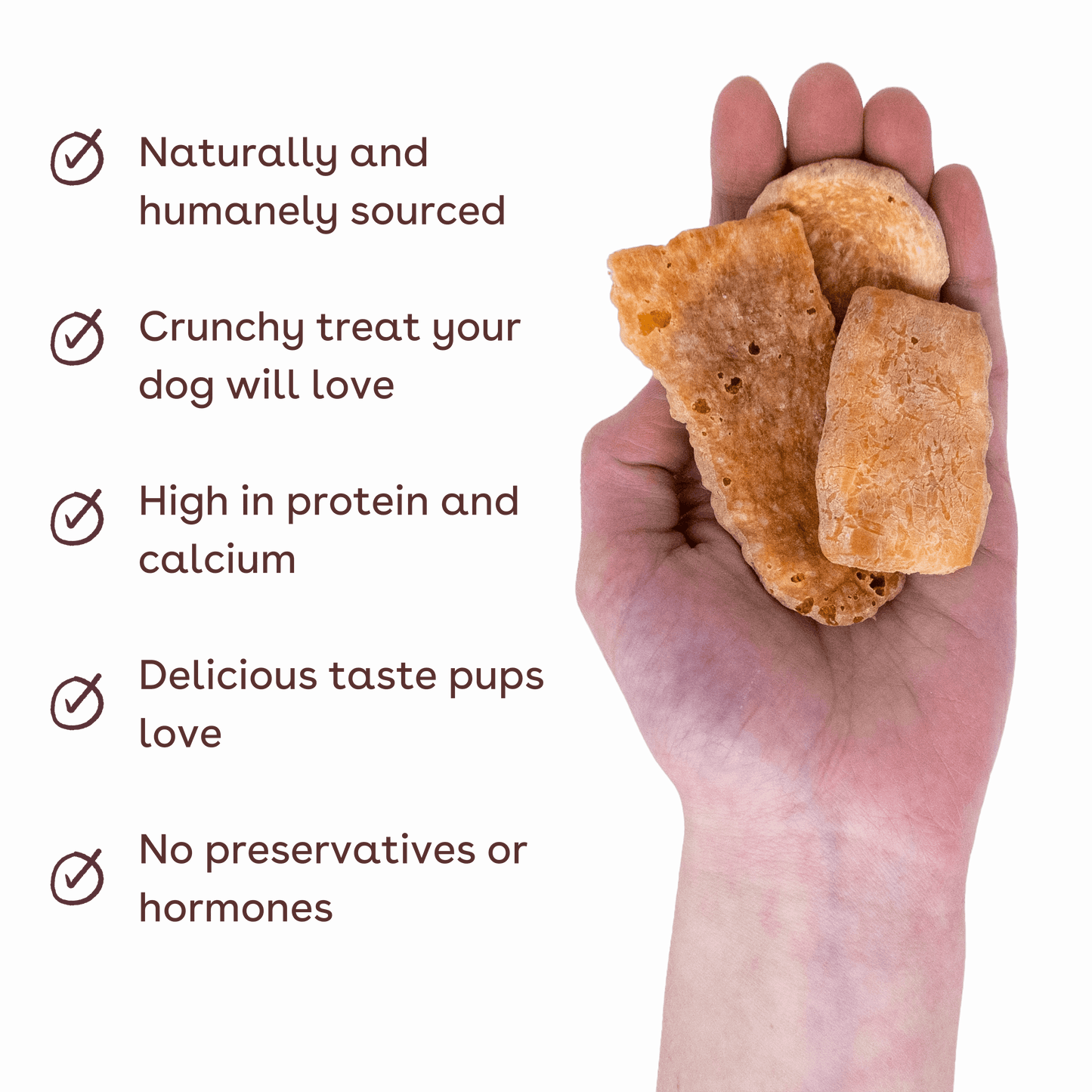 yak cheese crackers in hand with benefit