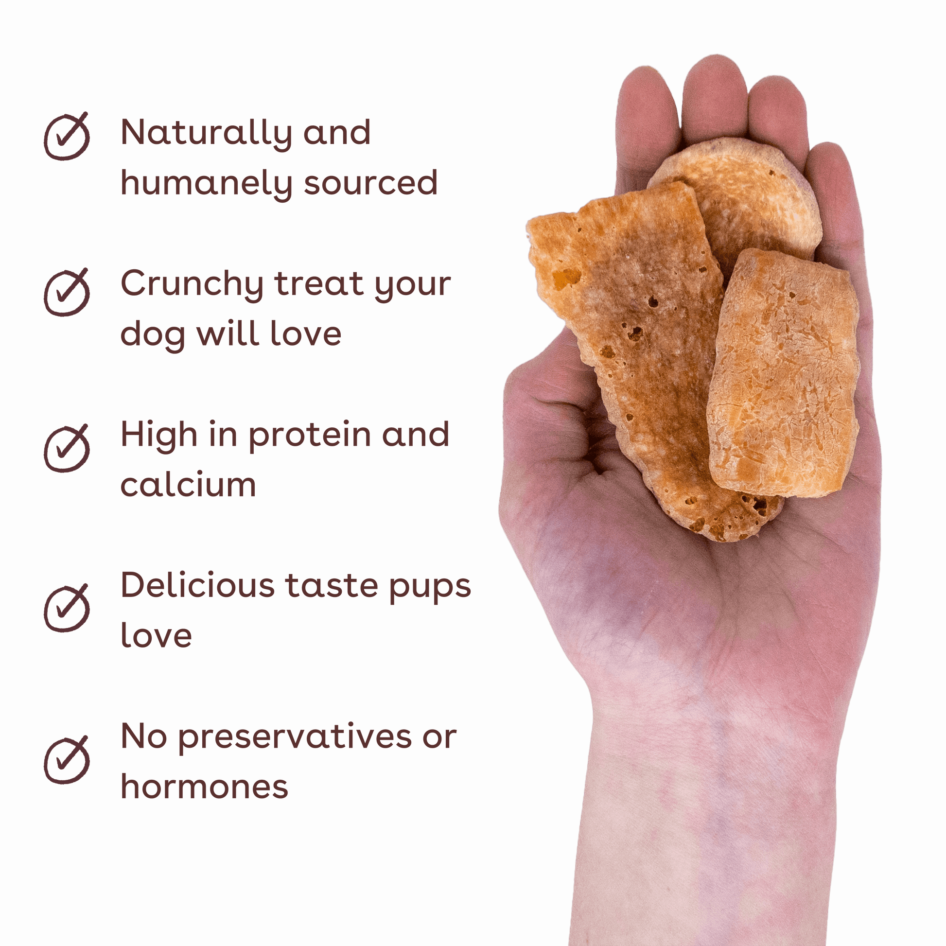 yak cheese crackers in hand with benefit