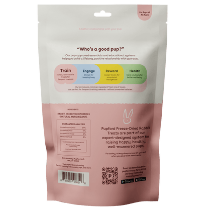 Freeze Dried Rabbit Training Treats Bag 2oz Ingredients | Pupford
