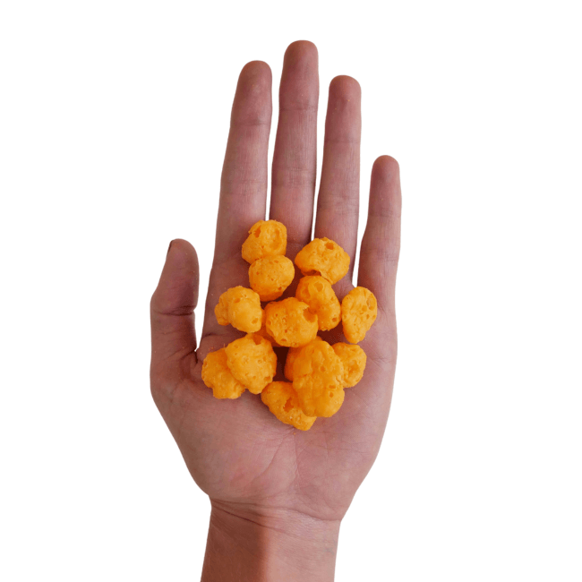 cheddar crunchies in hand