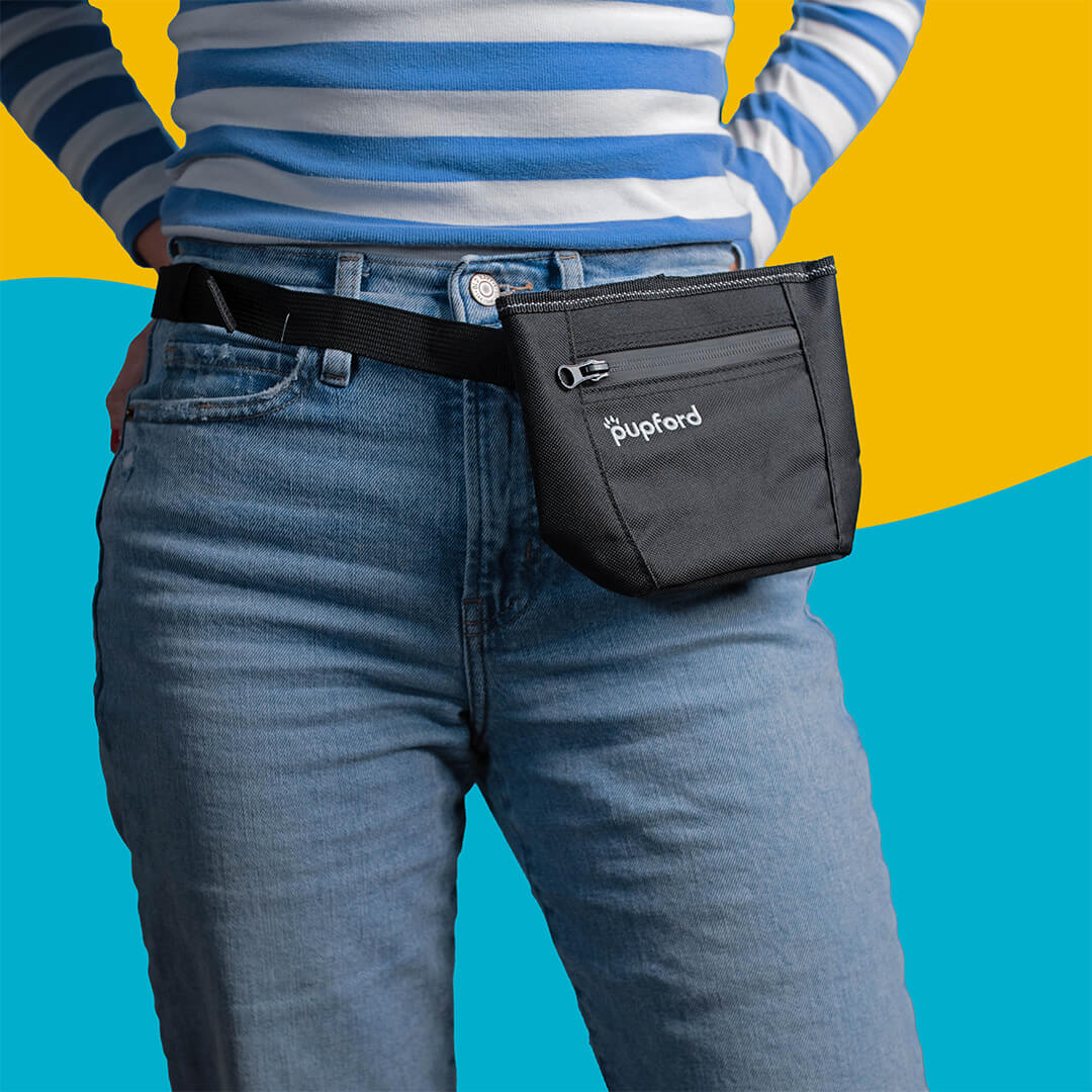 training treat pouch on a persons waist | Pupford 