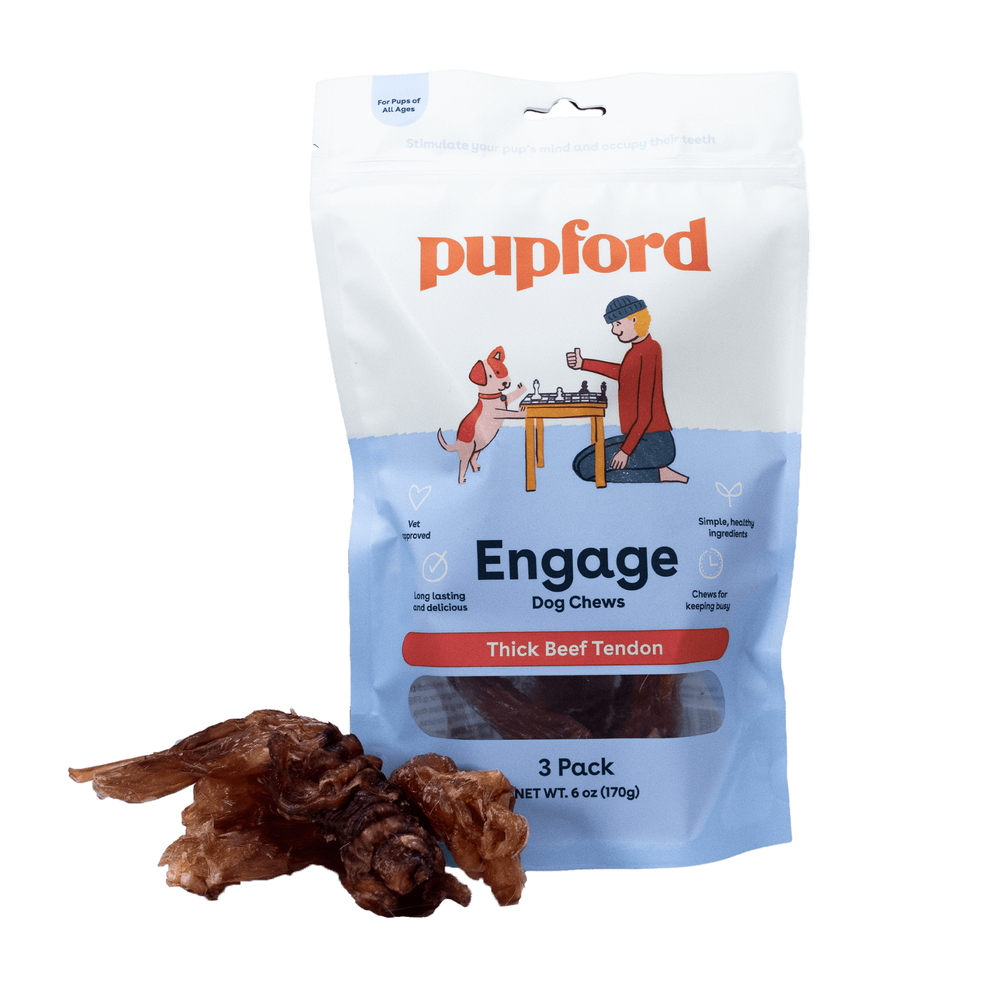 Thick Beef Tendons Bag Three Count with product