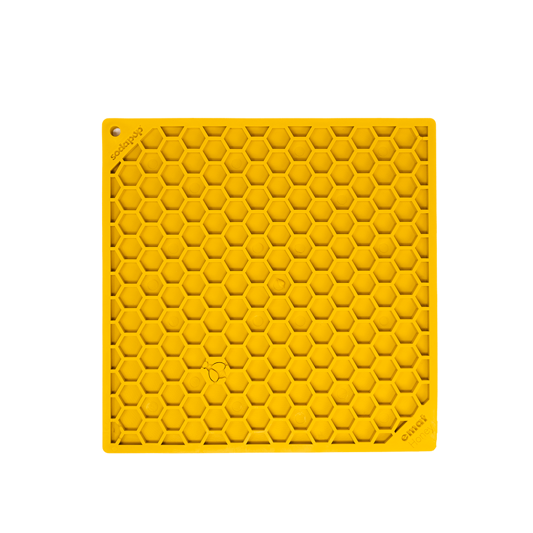 honeycomb Yellow Lick Mat | Pupford 