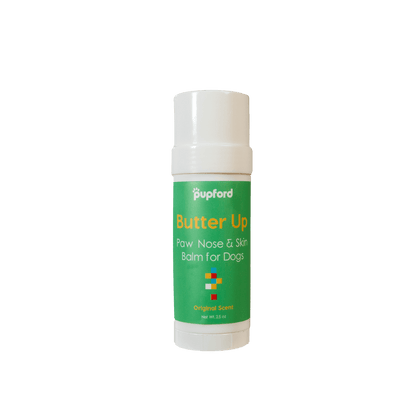 butter up paw nose and skin balm tube front of label | Pupford 