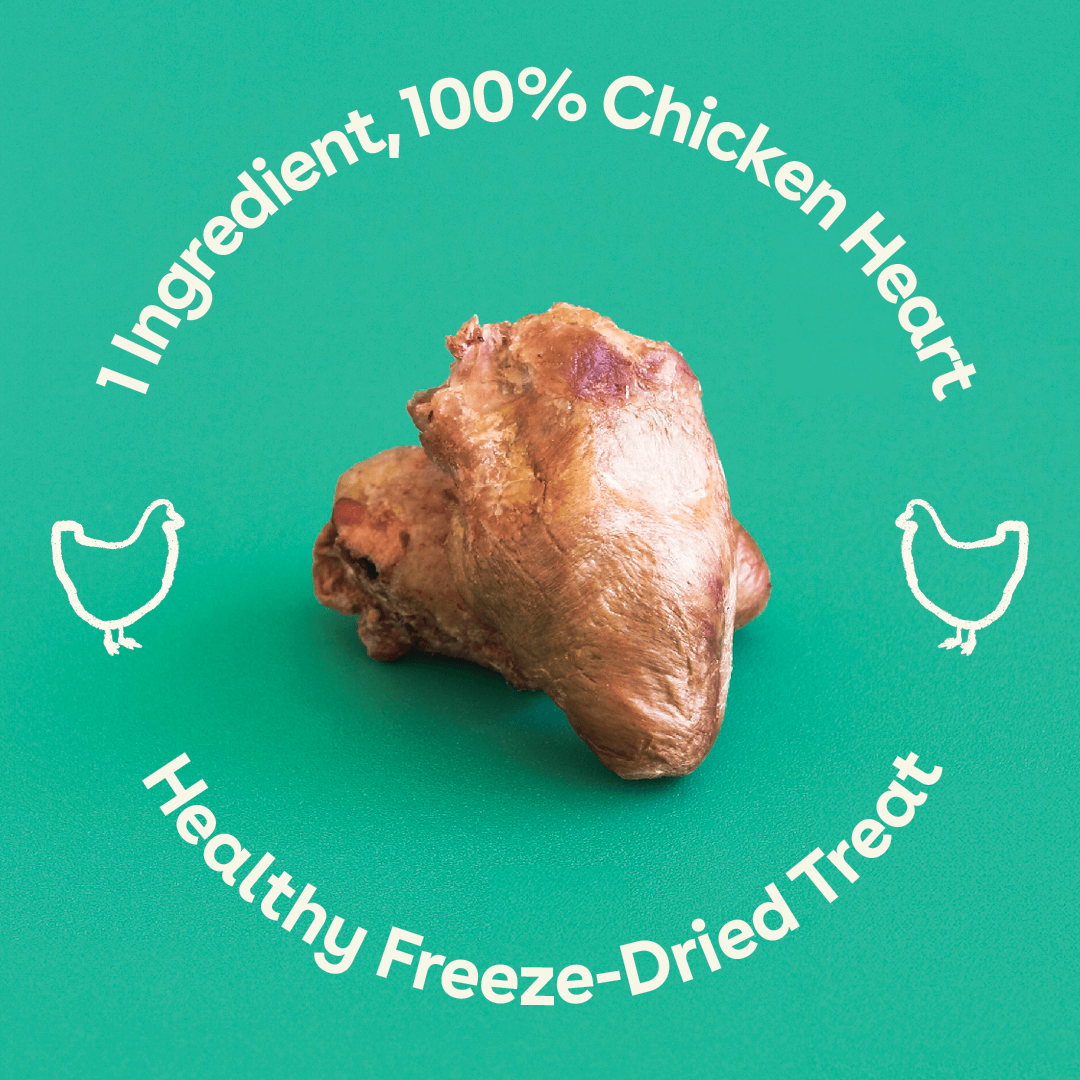 chicken heart dog treats are made with 100% freeze-dried chicken hearts | Pupford