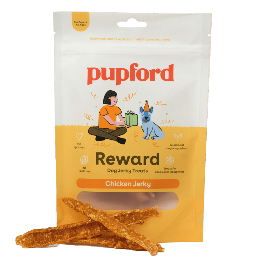 crunchy chicken jerky treats for dogs 4oz bag | Pupford