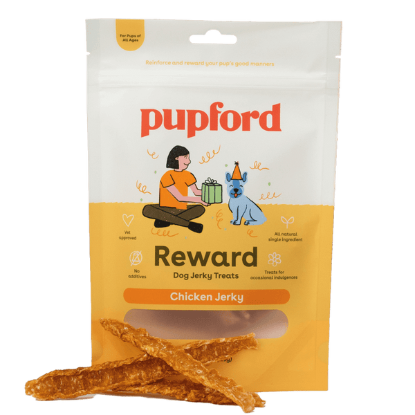 crunchy chicken jerky treats for dogs 4oz bag | Pupford