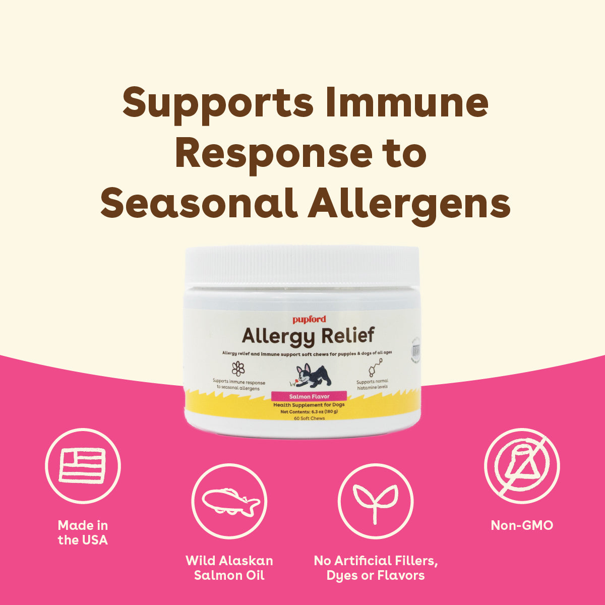 dog allergy supplement that supports the immune response to season allergens | Pupford