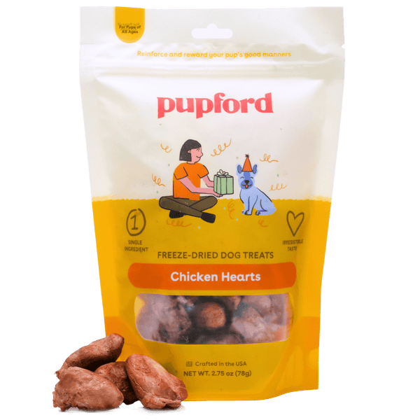 freeze dried chicken heart dog treats 2.75 oz | Pupford
